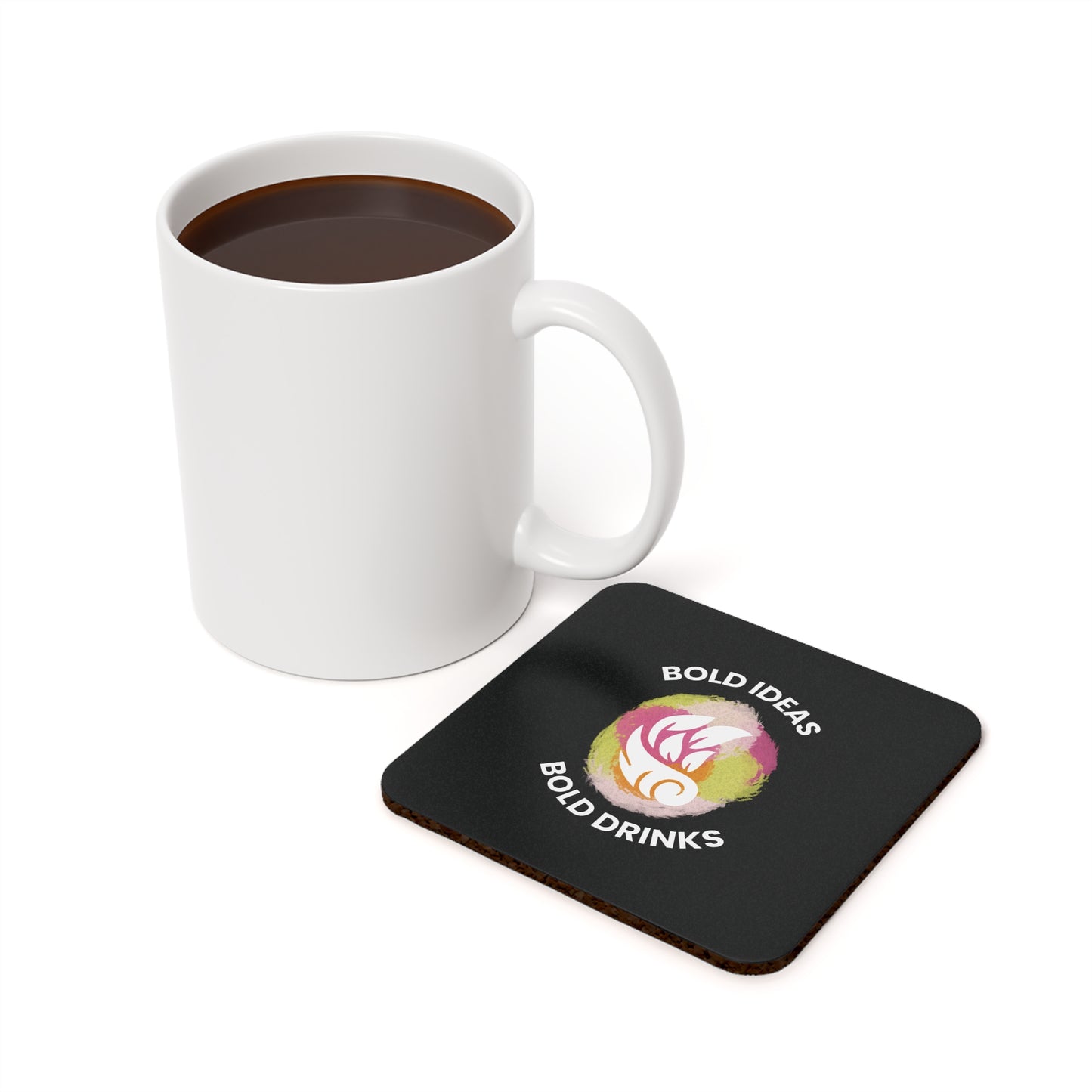 Bold Ideas Cork Back Coaster - Vibrant, Eco-Friendly Drink Accessory