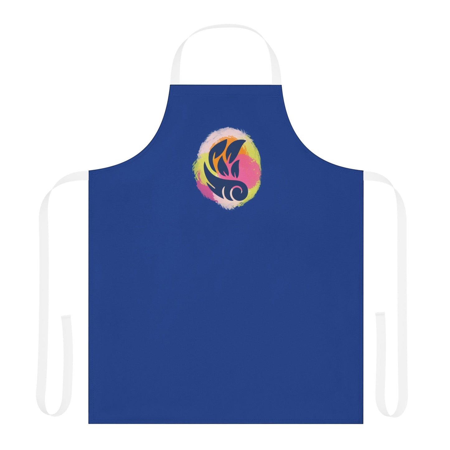 Colorful Artistic Cooking Apron with 5-Color Straps - Blue