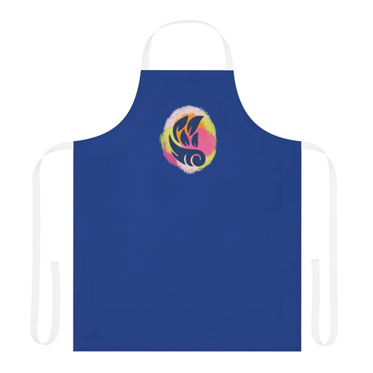 Colorful Artistic Cooking Apron with 5-Color Straps - Blue