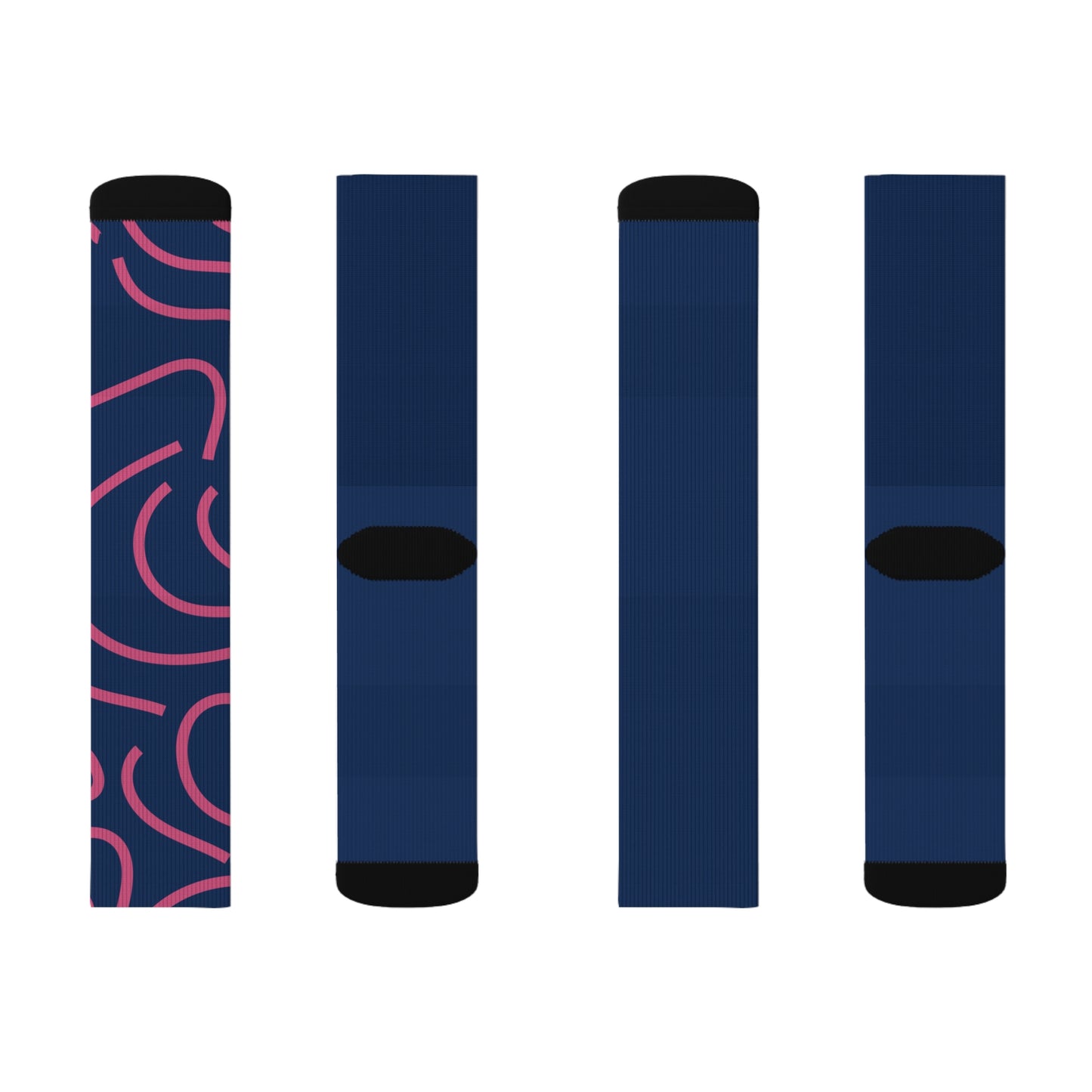 Stylish Sublimation Socks - Vibrant Pink Design for Everyday Comfort