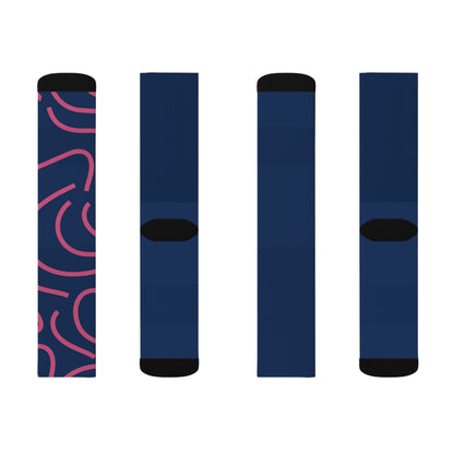 Stylish Sublimation Socks - Vibrant Pink Design for Everyday Comfort