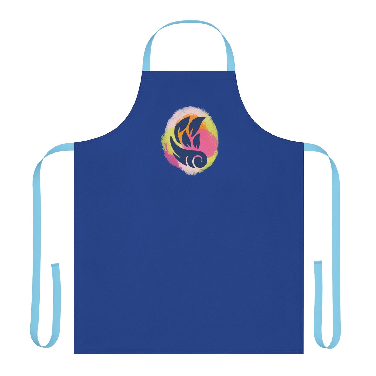 Colorful Artistic Cooking Apron with 5-Color Straps - Blue
