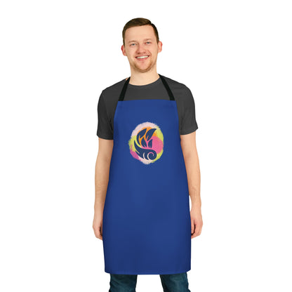 Colorful Artistic Cooking Apron with 5-Color Straps - Blue