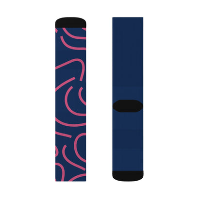 Stylish Sublimation Socks - Vibrant Pink Design for Everyday Comfort