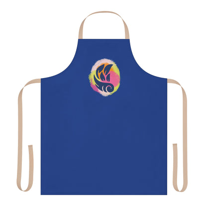 Colorful Artistic Cooking Apron with 5-Color Straps - Blue