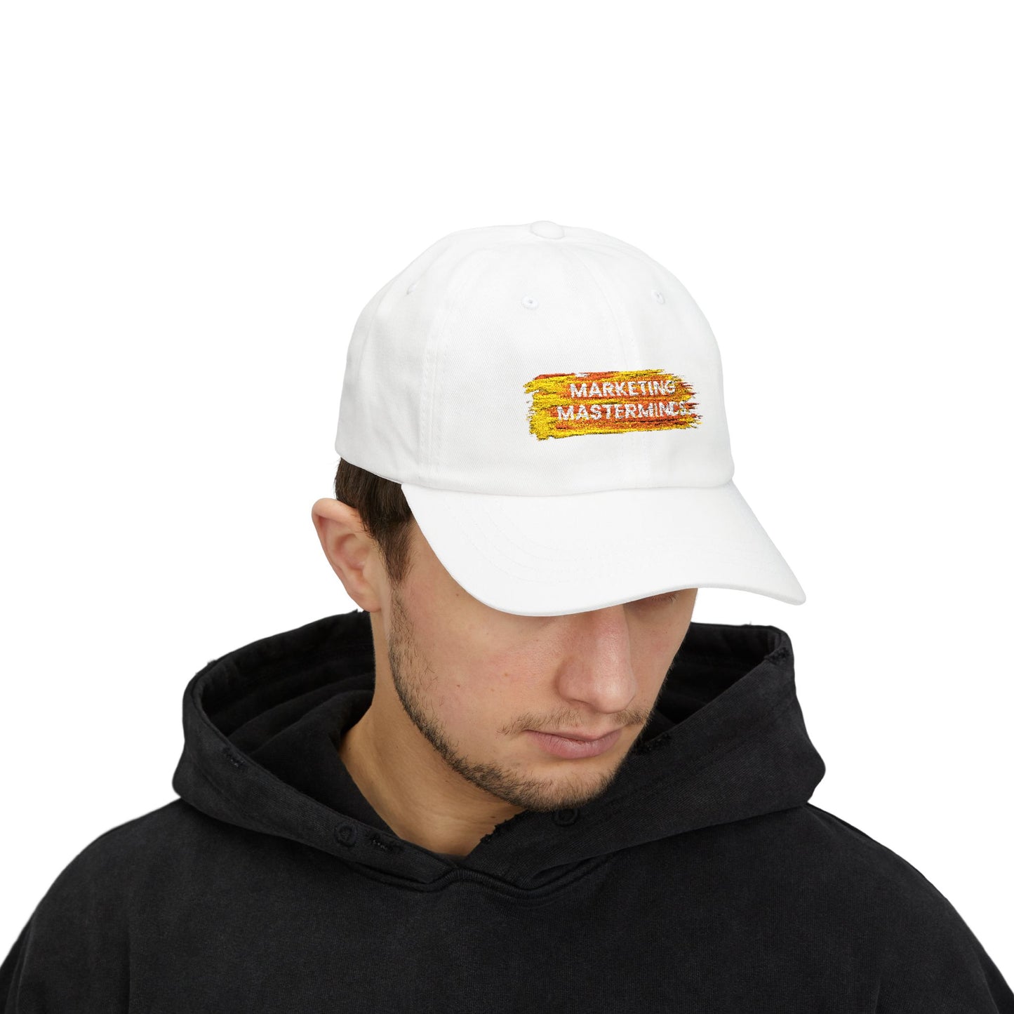 Marketing Masterminds Classic Dad Cap - Stylish White Cap for Creative Minds