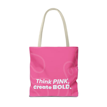 Think Pink Bold Tote Bag - Stylish Reusable Shopping Bag
