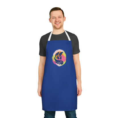 Colorful Artistic Cooking Apron with 5-Color Straps - Blue
