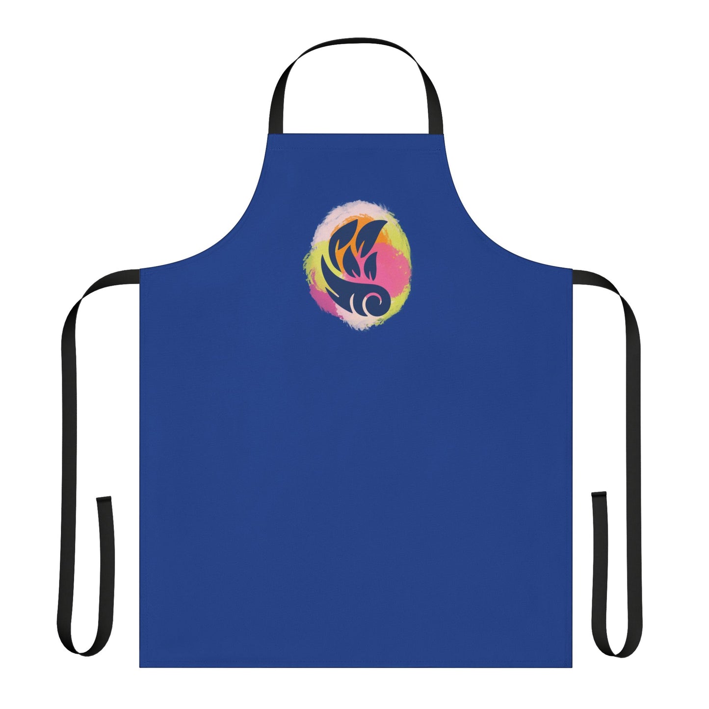 Colorful Artistic Cooking Apron with 5-Color Straps - Blue