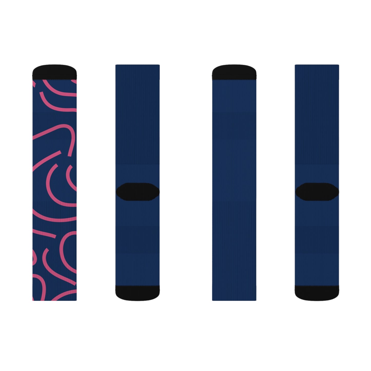 Stylish Sublimation Socks - Vibrant Pink Design for Everyday Comfort