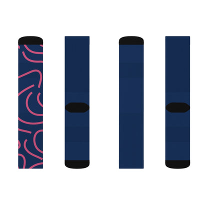 Stylish Sublimation Socks - Vibrant Pink Design for Everyday Comfort