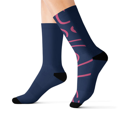 Stylish Sublimation Socks - Vibrant Pink Design for Everyday Comfort