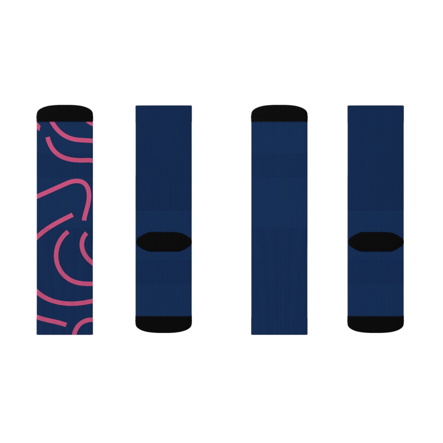 Stylish Sublimation Socks - Vibrant Pink Design for Everyday Comfort