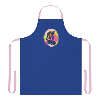 Colorful Artistic Cooking Apron with 5-Color Straps - Blue